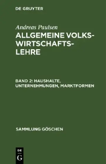 Cover of Haushalte, Unternehmungen, Marktformen