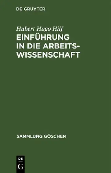 Cover of Einführung in die Arbeitswissenschaft