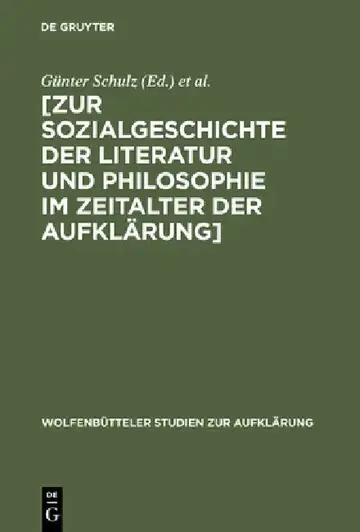 Cover of Zur Sozialgeschichte Der Literatur Und Philosophie Im Zeitalter Der Aufklärung