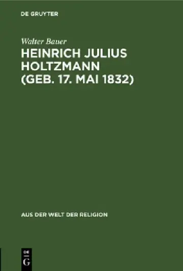 Cover of Heinrich Julius Holtzmann (Geb. 17. Mai 1832)