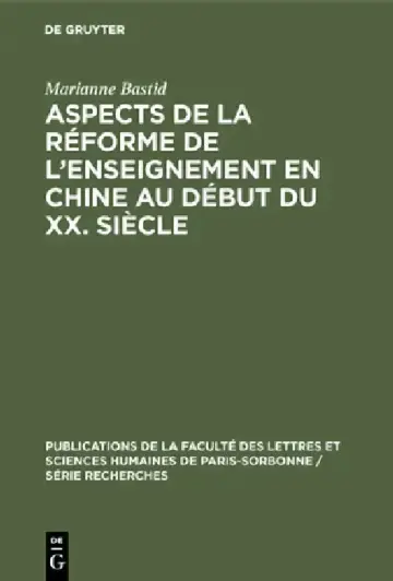 Cover of Aspects de la réforme de l'enseignement en Chine au début du XX. siècle