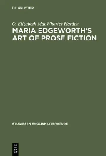 Cover of Maria Edgeworth's Art of Prose Fiction