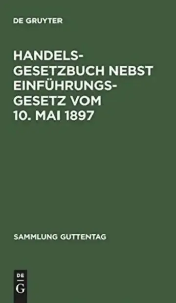 Cover of Handelsgesetzbuch Nebst Einfuhrungsgesetz Vom 10. Mai 1897