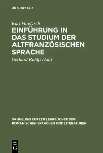 Cover of Einführung in das Studium der altfranzösischen Sprache