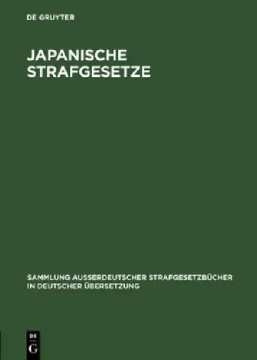 Cover of Japanische Strafgesetze