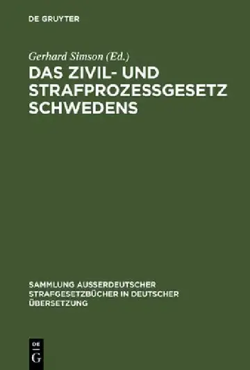 Cover of Das Zivil- und Strafprozeßgesetz Schwedens