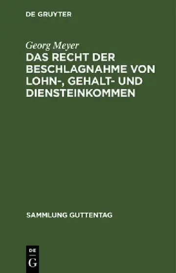 Cover of Das Recht Der Beschlagnahme Von Lohn-, Gehalt- Und Diensteinkommen