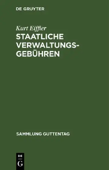 Cover of Staatliche Verwaltungsgebühren