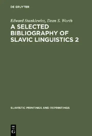 Cover of A Selected Bibliography of Slavic Linguistics 2