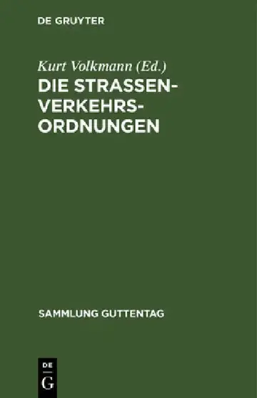 Cover of Die Straßenverkehrsordnungen