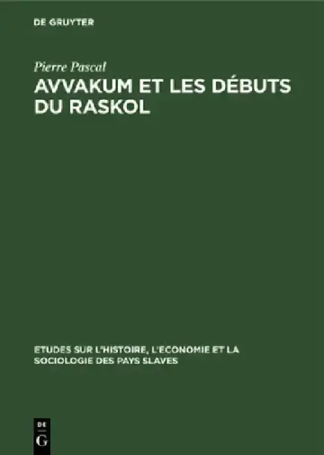 Cover of Avvakum et les débuts du raskol