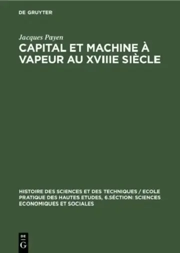 Cover of Capital et machine à vapeur au XVIIIe siècle