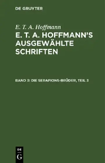 Cover of Die Serapions-Brüder, Teil 3