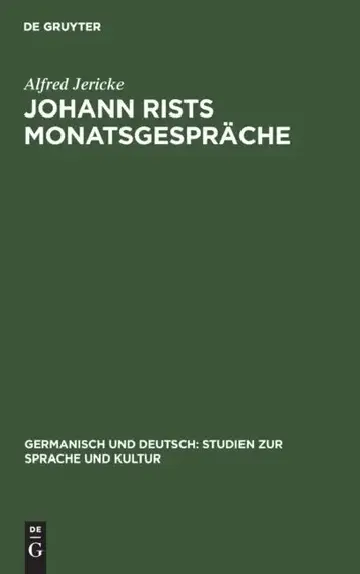 Cover of Johann Rists Monatsgespräche
