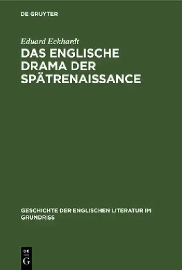 Cover of Das Englische Drama Der Spätrenaissance
