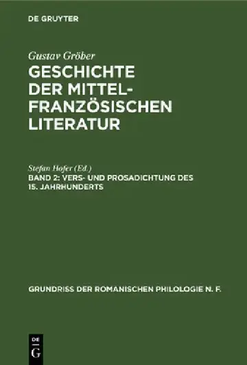 Cover of Vers- Und Prosadichtung Des 15. Jahrhunderts