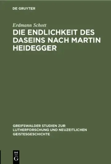 Cover of Die Endlichkeit Des Daseins Nach Martin Heidegger