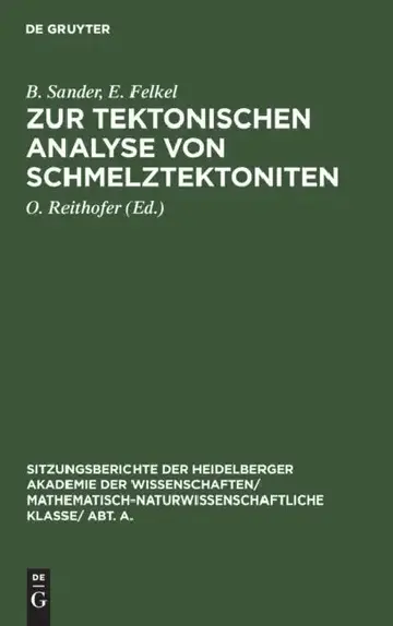 Cover of Zur Tektonischen Analyse Von Schmelztektoniten