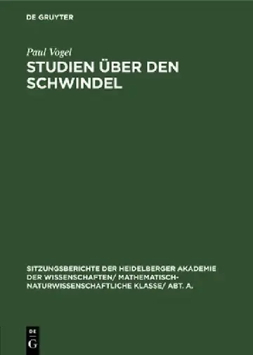 Cover of Studien Über Den Schwindel