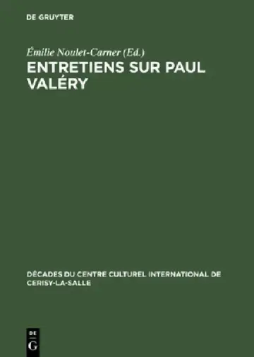 Cover of Entretiens sur Paul Valéry