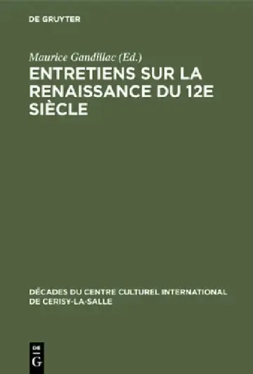 Cover of Entretiens sur la Renaissance du 12e siècle