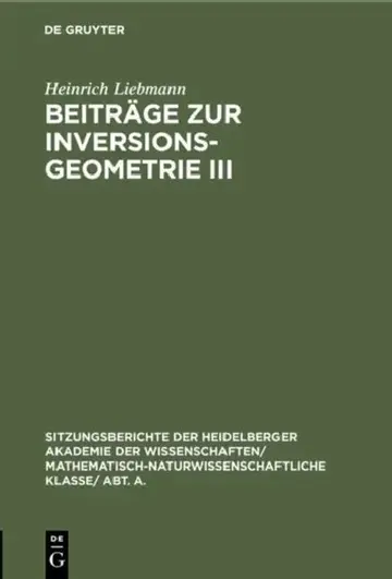 Cover of Beiträge Zur Inversionsgeometrie III