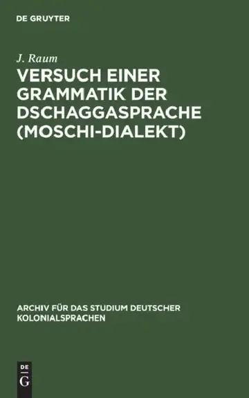 Cover of Versuch Einer Grammatik Der Dschaggasprache (Moschi-Dialekt)