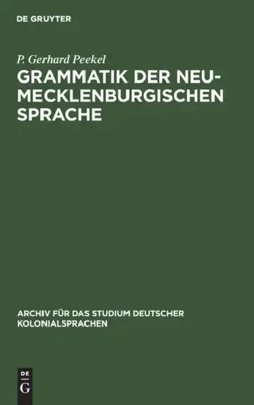 Cover of Grammatik Der Neu-Mecklenburgischen Sprache