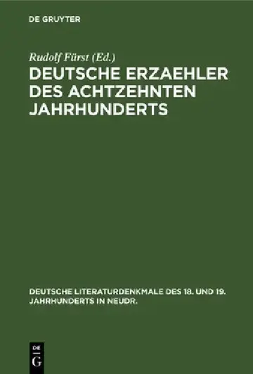 Cover of Deutsche Erzaehler Des Achtzehnten Jahrhunderts