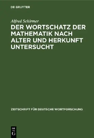 Cover of Der Wortschatz Der Mathematik Nach Alter Und Herkunft Untersucht