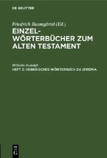 Cover of Hebräisches Wörterbuch Zu Jeremia