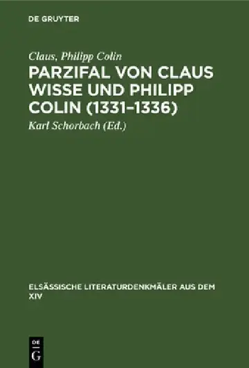 Cover of Parzifal Von Claus Wisse Und Philipp Colin (1331-1336)