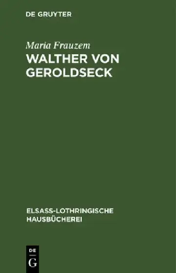Cover of Walther Von Geroldseck