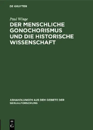 Cover of Der Menschliche Gonochorismus Und Die Historische Wissenschaft