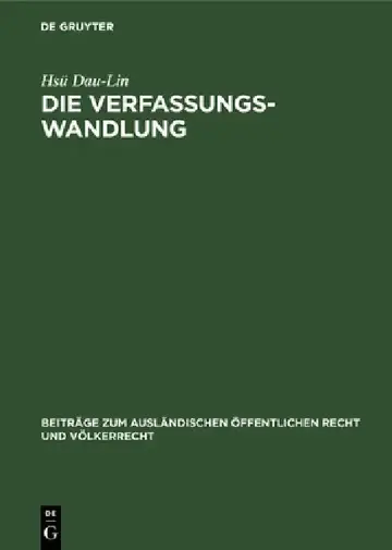 Cover of Die Verfassungswandlung