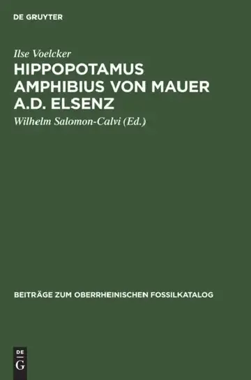 Cover of Hippopotamus Amphibius Von Mauer A.D. Elsenz