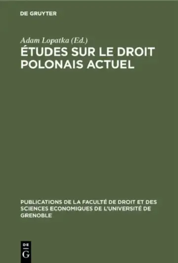 Cover of Études Sur Le Droit Polonais Actuel