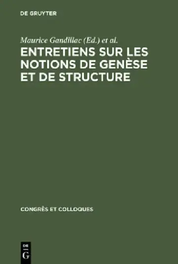 Cover of Entretiens Sur Les Notions de Genèse Et de Structure