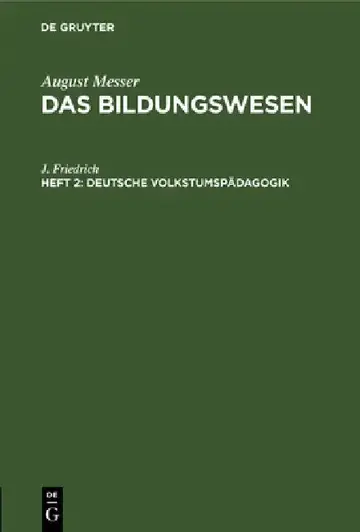 Cover of Deutsche Volkstumspädagogik