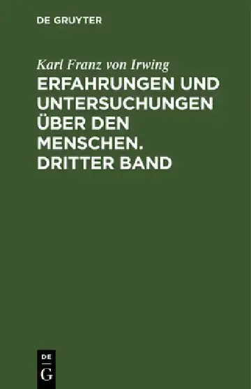 Cover of Erfahrungen und Untersuchungen über den Menschen. Dritter Band