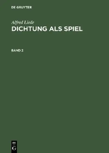 Cover of Dichtung als Spiel, Band 2, Dichtung als Spiel Band 2