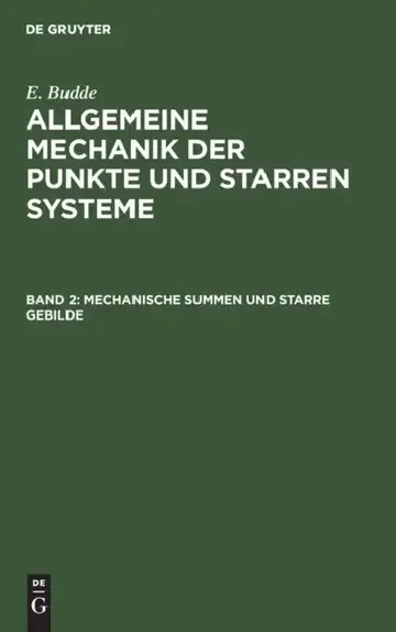 Cover of Mechanische Summen und starre Gebilde