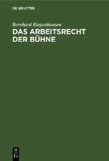 Cover of Das Arbeitsrecht der Bühne