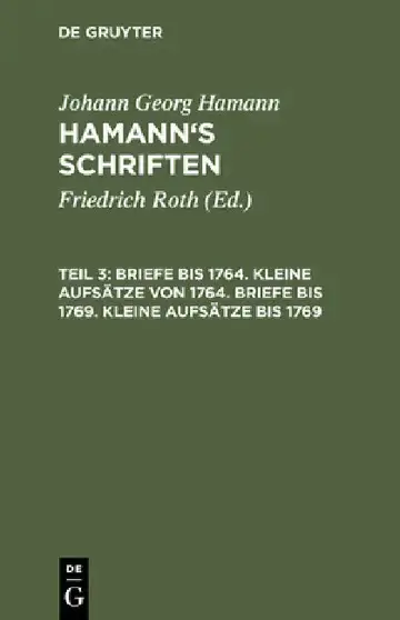 Cover of Briefe Bis 1764. Kleine Aufsätze Von 1764. Briefe Bis 1769. Kleine Aufsätze Bis 1769