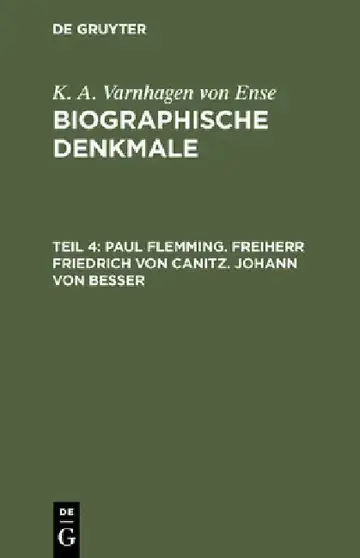Cover of Paul Flemming. Freiherr Friedrich von Canitz. Johann von Besser