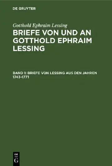 Cover of Briefe Von Lessing Aus Den Jahren 1743-1771