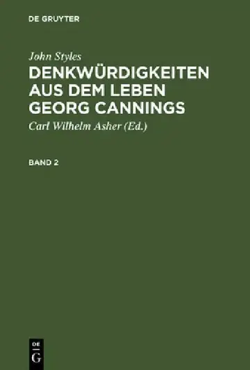 Cover of Denkwürdigkeiten aus dem Leben Georg Cannings