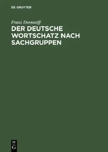 Cover of Der Deutsche Wortschatz Nach Sachgruppen