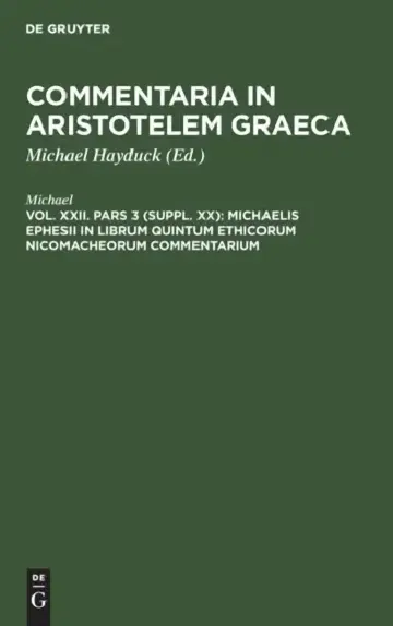 Cover of Michaelis Ephesii in Librum Quintum Ethicorum Nicomacheorum Commentarium