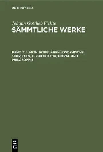 Cover of 3 Abth. Populärphilosophische Schriften, II. Zur Politik, Moral Und Philosophie